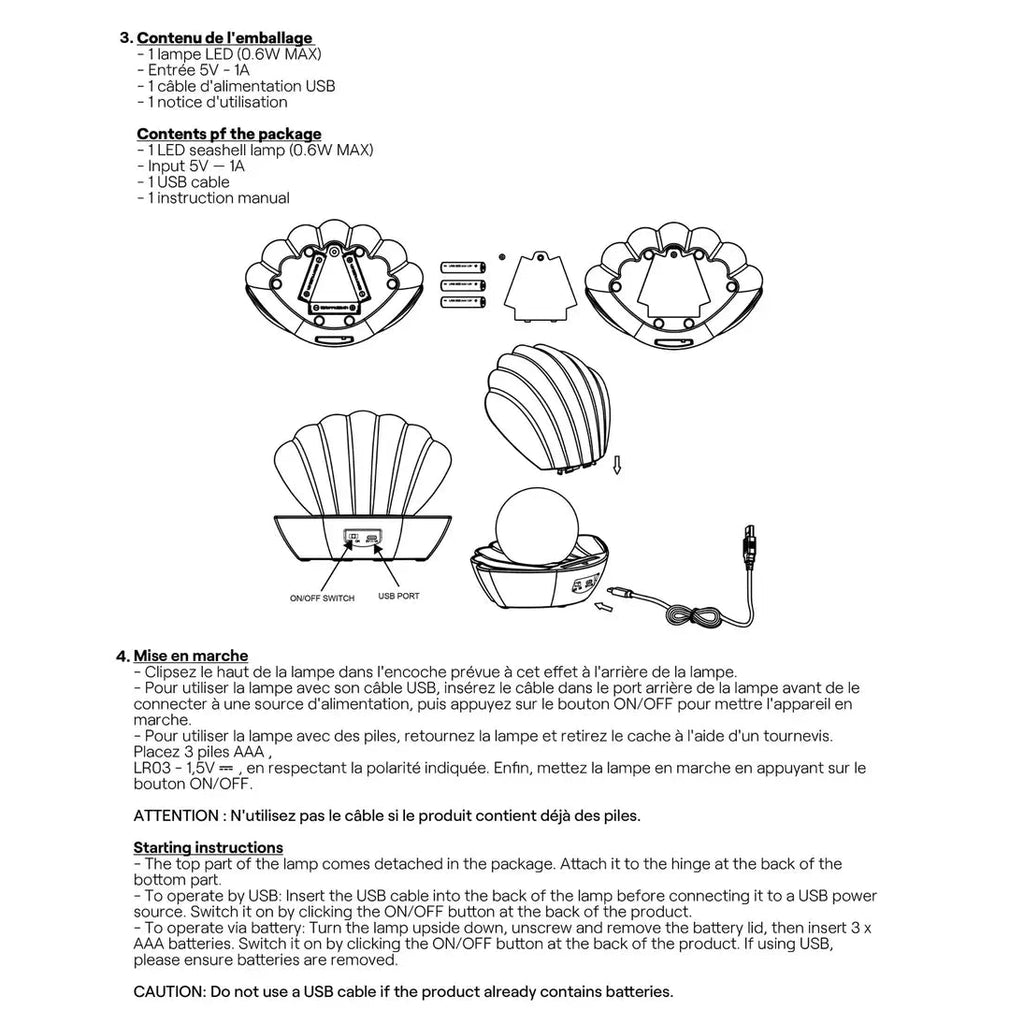 Lampe Décorative en forme de Coquillage