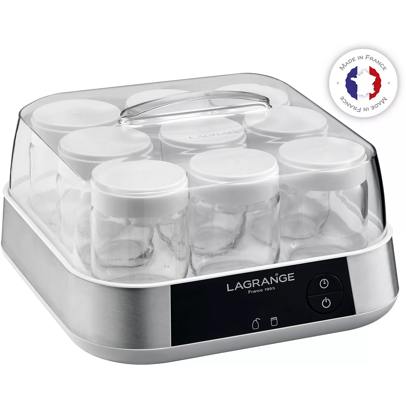 Yaourtière Fromagère LAGRANGE Ligne - 9 Pots + Goupillon et Entonnoir