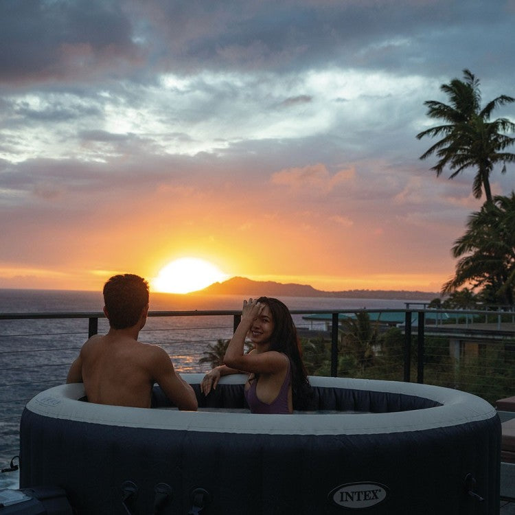 Spa Gonflable Bleu Marine 4 places + Couverture thermique